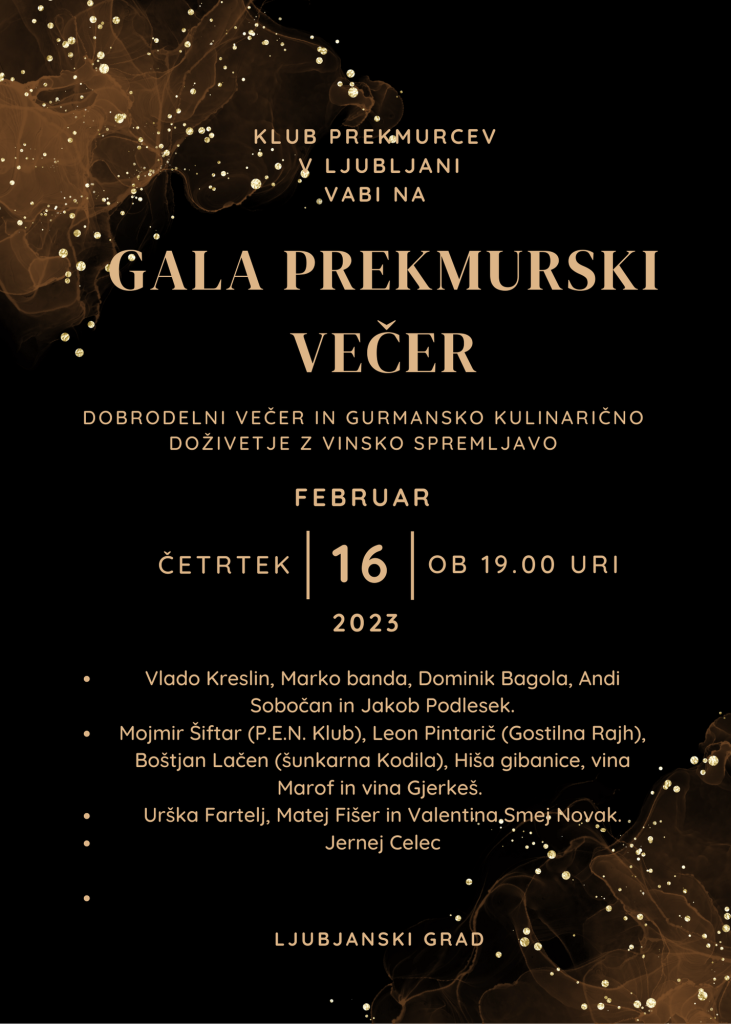Vabilo na GALA PREKMURSKI VEČER